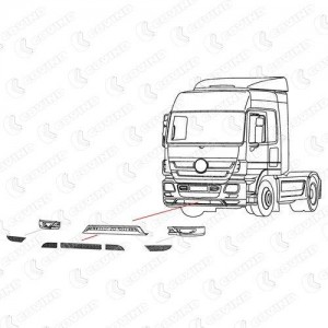 часть бампера! правая решетка правого углового спойлера \MB Actros 3 943106 COVIND