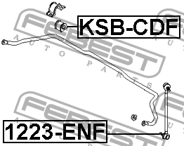 Втулка стабилизатора задняя KIA CEED 2006-2012 (23.8мм) KSB-CDF KSB-CDF FEBEST