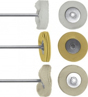 Набор кругов полировочных для гравера хлопок, шерсть, поролон 3шт. FIT 36920 FIT