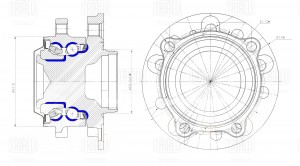 Ступица Mercedes E (W213) (16-)/C (W205) (14-) 2wd (перед. в сборе с подшип.) (M MR 1535 TRIALLI