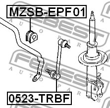 Тяга стабилизатора передняя MAZDA 2 07-14, FORD FIESTA VI 0523-TRBF 0523-TRBF FEBEST