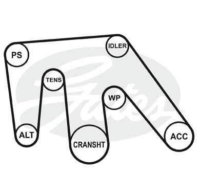 Поликлиновой ремень 6PK2245 (8653-10465) 6-PK-2245 GATES