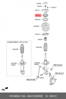 Подшипник опоры амортизатора 54612-3W000 HYUNDAI KIA