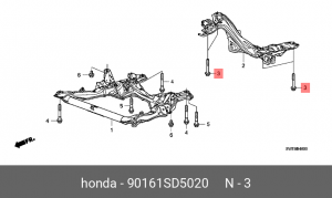 БОЛТ 12X82 90161SD5020 HONDA