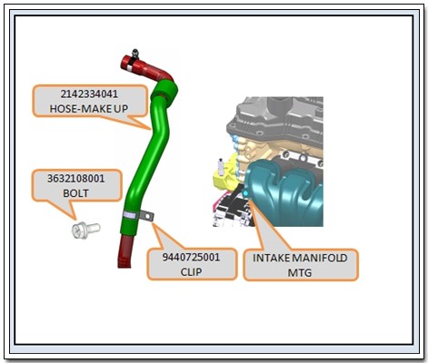 Шланг SSANGYONG Actyon (12-) (G20D) бачка расширительного OE 2142334041 SSANG YONG
