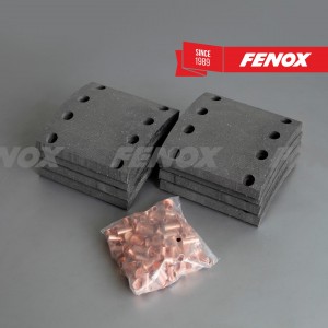 накладки торм.задние! к-кт 8шт. сверленые с заклепками 64шт.151х142.9х16.2\МАЗ-4 BP53222 FENOX