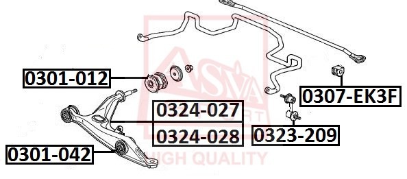 ВТУЛКА ПЕРЕДНЕГО СТАБИЛИЗАТОРА D22 HONDA 0307EK3F 0307-EK3F ASVA