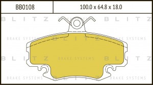 Колодки тормозные дисковые передние RENAULT Logan/Thalia 01- BB0108 BB0108 BLITZ