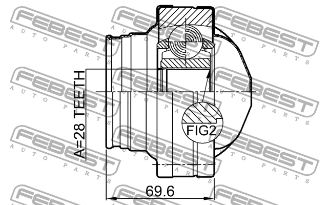 ШРУС внутренний MERCEDES VITO/VIANO 639 2003-2014 1611-639 1611-639 FEBEST
