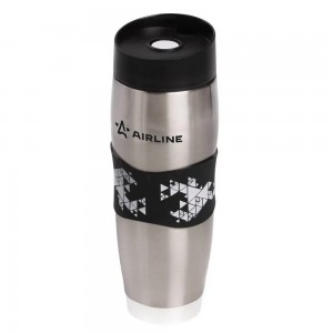 Термокружка 380мл непроливайка металлик AIRLINE IT-02 AIRLINE