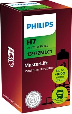 Лампа 24V H7 70W PX26d Master Life PHILIPS 13972MLC1 PHILIPS