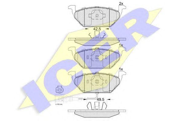 181349 колодки дисковые передние !\ Seat Leon/Ibiza, VW Bora/Golf 1.2-2.0i/D 00> 181349 ICER