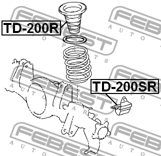отбойник амортизатора зад.!\ Toyota Land Cruiser TD-200R FEBEST