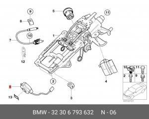 датчик угла поворота рулевого колеса!\ BMW E46/E39/E83/E53/E36/E52 95> 32 30 6 793 632 BMW