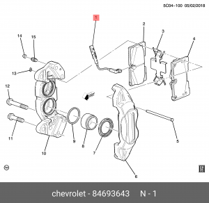 ДАТЧИК ИЗНОСА ТОРМОЗНОГО ДИСКА 84693643 84693643 GENERAL MOTORS