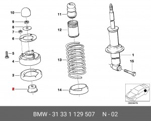 опорный диск подвески!\ BMW E46/E53 31 33 1 129 507 BMW