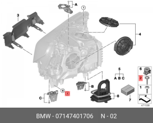 винт со сферо-цилиндрической головкой!\ BMW G30/G31/G38 17> 07 14 7 401 706 BMW
