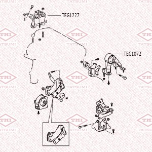 Опора двигателя правая TOYOTA Avensis Verso/Noah/Ipsum 01- TEG1227 TEG1227 TATSUMI