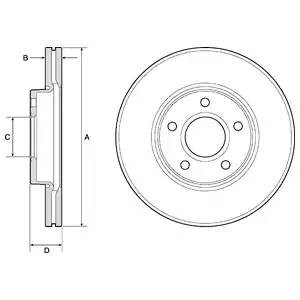 Диск тормозной передний FORD FOCUS II/III BG3868C BG3868C DELPHI