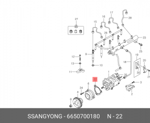 Прокладка SSANGYONG Actyon (06-),Kyron (05-),Rexton (03-) (D20/27) насоса топлив 6650700180 SSANG YONG