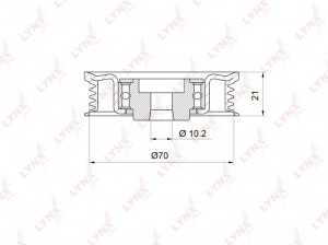 Ролик натяжной / приводной подходит для MITSUBISHI Galant Vi 2.5 96-04 / L200 3. PB-5012 LYNXAUTO
