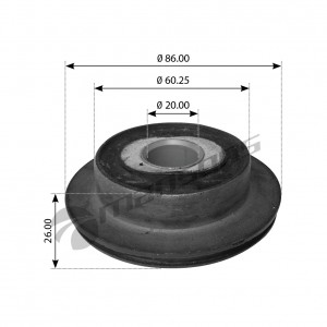 Сайлентблок DAF кабины задний половинка (20х60/85х26мм) (FE18725-литой) MANSONS 200.108 MANSONS