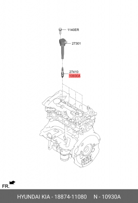 Свеча зажигания HYUNDAI KIA ОЕ 1887411080 HYUNDAI KIA