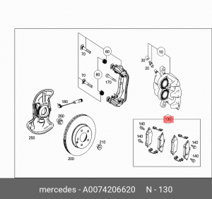 колодки дисковые! передние\ MB X204 2.2CDi/3.2CDI/3.5CDI 08> A0074206620 MERCEDES BENZ