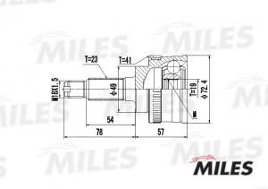 ШРУС наружный SUZUKI WAGON R+ 1.0/1.2 98-00 (с ABS) (GSP 856010) GA20448 GA20448 MILES