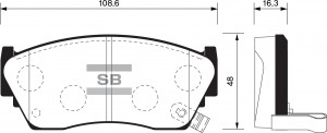 Колодки тормозные NISSAN Sunny (90-95) передние (4шт.) SANGSIN SP1489 SANGSIN