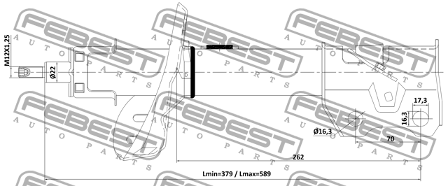 Амортизатор передний правый GAS.TWIN TUBE 03110-002FR FEBEST