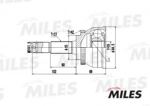 ШРУС наружный NISSAN ALMERA 1.8-2.2D 00- (GSP 841137) GA20287 GA20287 MILES