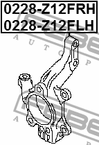 Кулак поворотный левый NISSAN TIIDA C11 2005-2012 0228-Z12FLH 0228-Z12FLH FEBEST