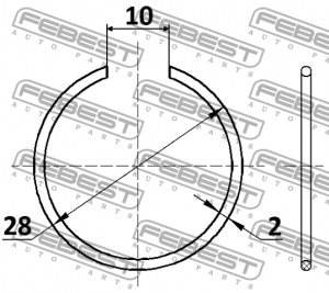 HONDA стопорное кольцо шруса CC-1-28X2 FEBEST