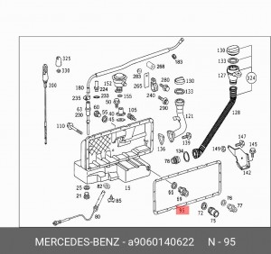 прокладка картера металло-эластомер 1x MB UNIMOG U400/U500 дв.OM902/906/906LA A 906 014 06 22 MERCEDES BENZ