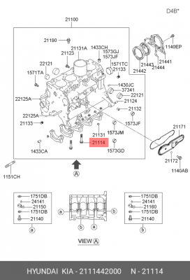 БОЛТ 2111442000 HYUNDAI KIA