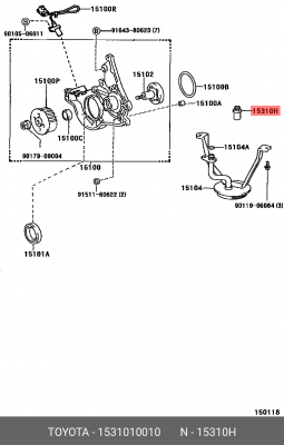 Регулятор давления масла 15310-10010 15310-10010 TOYOTA