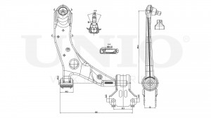 Рычаг подвески поперечный передний нижний правый SSP-40081 UNIO
