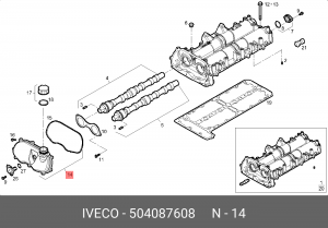 крышка корпуса распредвалов! торцевая\ Iveco 504087608 IVECO