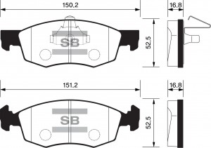 Колодки тормозные FIAT Doblo (01-) передние (4шт.) SANGSIN SP1198 SANGSIN
