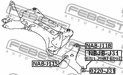 Сайлентблок рычага задний NISSAN QASHQAI UK MAKE J11E 2013- NAB-J11B NAB-J11B FEBEST