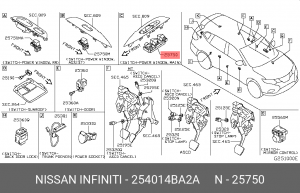ВЫКЛЮЧАТЕЛЬ СТЕКЛОПОДЪЕМНИКА, НАПРЯЖЕНИЕ 25401-4BA2A 25401-4BA2A NISSAN