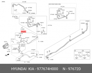 Трубка кондиционера HYUNDAI Starex H-1 (07-) №3 OE 977674H000 HYUNDAI KIA