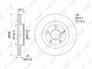 диск тормозной передний\ Nissan Altima 2.5/3.5 01>/Maxima 2.0/2.5/3.0 00> BN-1103 LYNXAUTO