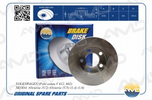 Диск тормозной задний VOLKSWAGEN Polo седан V 612, 602, SKODA  Octavia 1U2, Octa AMD.BD249 AMD