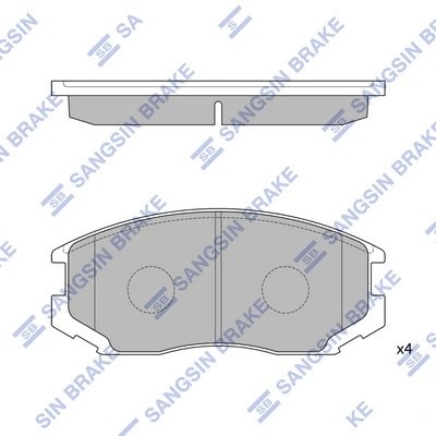 Колодки тормозные MITSUBISHI Lancer (92-),Colt передние (4шт.) SANGSIN SP1142 SANGSIN