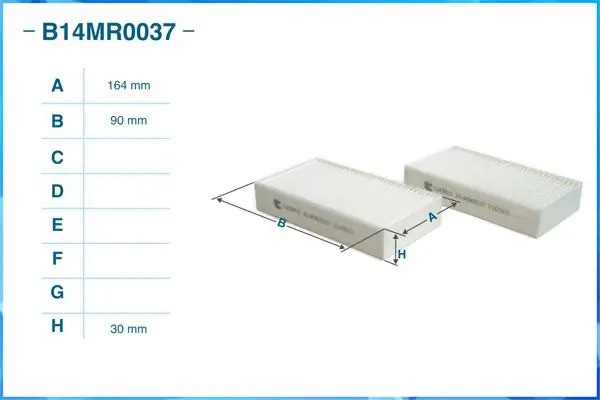 Фильтр салонный пылевой B14MR0037 B14MR0037 CWORKS