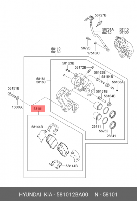 Колодки тормозные HYUNDAI Santa Fe (06-) передние (4шт.) (ЗАМЕНА НА 581012PA70)  581012BA00 HYUNDAI KIA