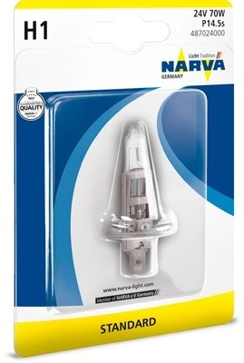 Лампа 24V H1 70W P14.5s блистер (1шт.) Standard NARVA 487024000 NARVA