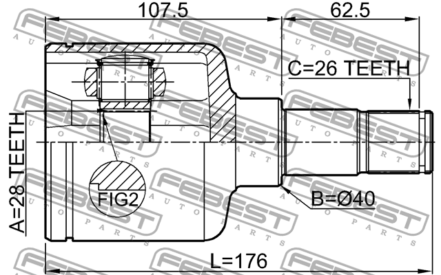 ШРУС 2111-CA220LH 2111-CA220LH FEBEST
